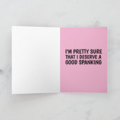 ONDEUGEND MEISJE ROMANTISCH SPANKING KAART VOOR MA (Binnen)