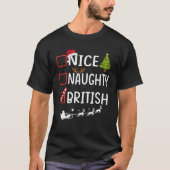 Ondeugend Mooi Brits Kerstmis Pyjama Grappige Kers T-shirt (Voorkant)