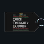 Ondeugend Mooi Joods Santa Lelijk Kerstmis Chanoek Cadeaulabel<br><div class="desc">Ondeugend Mooi Joods Santa Lelijk Kerstmis Chanoeka</div>