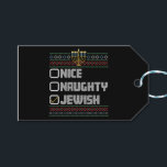 Ondeugend Mooi Joods Santa Lelijk Kerstmis Chanoek Cadeaulabel<br><div class="desc">Ondeugend Mooi Joods Santa Lelijk Kerstmis Chanoeka</div>