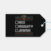 Ondeugend Mooi Joods Santa Lelijk Kerstmis Chanoek Cadeaulabel (Voorkant (Horizontaal))