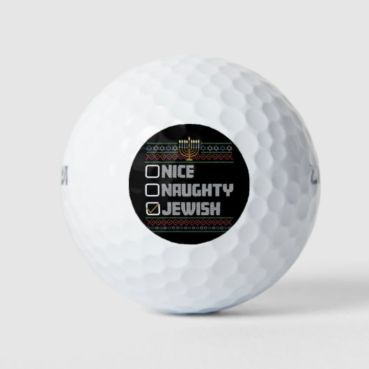Ondeugend Mooi Joods Santa Lelijk Kerstmis Chanoek Golfballen (Voorkant)