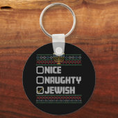Ondeugend Mooi Joods Santa Lelijk Kerstmis Chanoek Sleutelhanger (Voorkant)