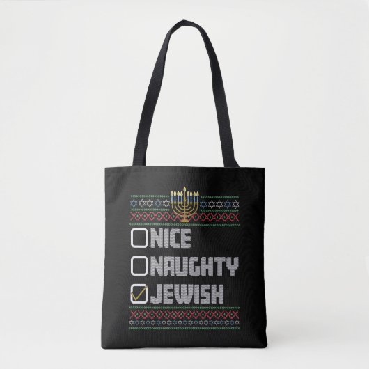 Ondeugend Mooi Joods Santa Lelijk Kerstmis Chanoek Tote Bag (Voorkant)