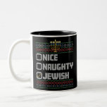 Ondeugend Mooi Joods Santa Lelijk Kerstmis Chanoek Tweekleurige Koffiemok<br><div class="desc">Ondeugend Mooi Joods Santa Lelijk Kerstmis Chanoeka</div>