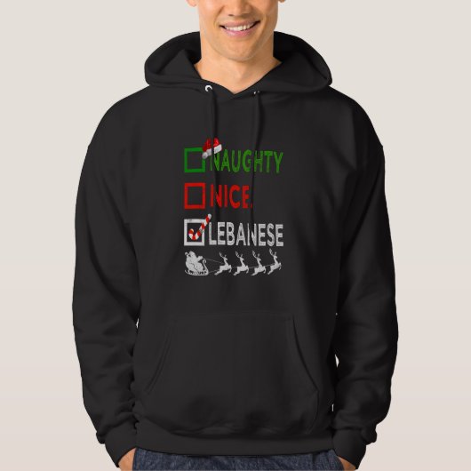 Ondeugend Mooi Libanees Kerst Pyjama Grappig Sant Hoodie (Voorkant)