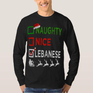Ondeugend Mooi Libanees Kerst Pyjama Grappig Sant T-shirt