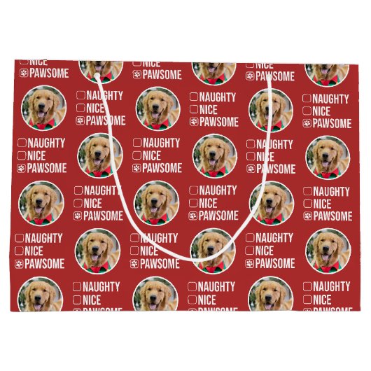 Ondeugend mooi pawsome kerstlijst, hond foto groot cadeauzakje (Achterkant)