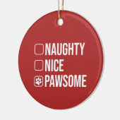 Ondeugend mooi pawsome kerstlijst hond foto keramisch ornament (Links)