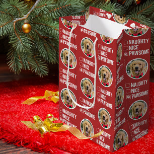 Ondeugend mooi pawsome kerstlijst, hond foto medium cadeauzakje