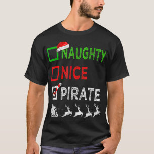 Ondeugend Mooi Piraat Kerst Grappig Santa Rendier T-shirt