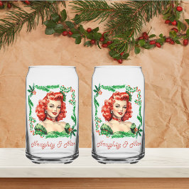 Ondeugend & Mooi Retro Kerstmis Pinup Blikvorm Glas