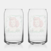 Ondeugend & Mooi Retro Kerstmis Pinup Blikvorm Glas (Achterkant)