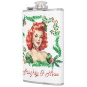 Ondeugend & Mooi Retro Kerstmis Pinup Heupfles (Links)