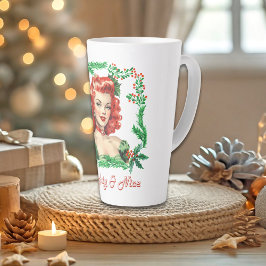 Ondeugend & Mooi Retro Kerstmis Pinup Latte Mok