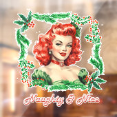 Ondeugend & Mooi Retro Kerstmis Pinup Raamsticker (Vel 2)