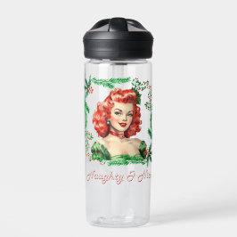 Ondeugend & Mooi Retro Kerstmis Pinup Waterfles
