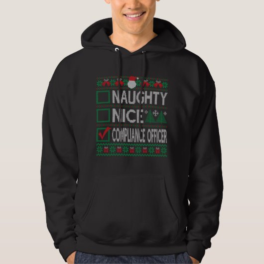 Ondeugend Nice Compliance Officer Kerstlijst UGL Hoodie (Voorkant)
