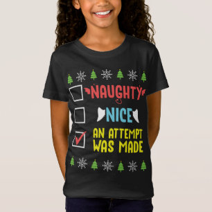 Ondeugend Nice Een poging werd gedaan grappig kers T-shirt