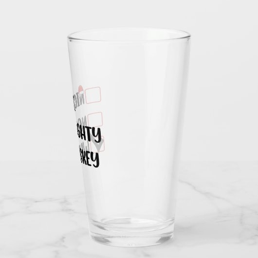 Ondeugend Nice Whiskey Santa Kerstlijst Glas (Links)