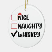 Ondeugend Nice Whiskey Santa Kerstlijst Keramisch Ornament (Links)