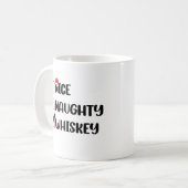 Ondeugend Nice Whiskey Santa Kerstlijst Koffiemok (Voorkant links)