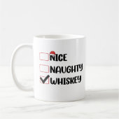 Ondeugend Nice Whiskey Santa Kerstlijst Koffiemok (Links)