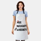 Ondeugend Nice Whiskey Santa Kerstlijst Schort (Gedragen)