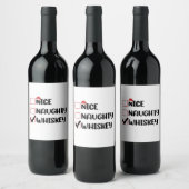 Ondeugend Nice Whiskey Santa Kerstlijst Wijn Etiket (Flessen)