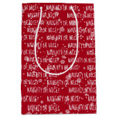 ONDEUGEND OF AARDIG Tekst op Rood Medium Cadeauzakje (Voorkant)