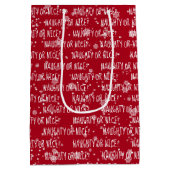 ONDEUGEND OF AARDIG Tekst op Rood Medium Cadeauzakje (Achterkant)