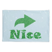 Ondeugend of Leuk Grappig Blauw Kerstmis Kussensloop (Achterkant-Links)