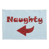 Ondeugend of Leuk Grappig Blauw Kerstmis Kussensloop (Achterkant-Rechts)