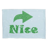 Ondeugend of Leuk Grappig Blauw Kerstmis Kussensloop (Voorkant-Links)