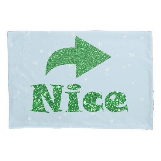 Ondeugend of Leuk Grappig Blauw Kerstmis Kussensloop (Voorkant-Links)