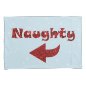 Ondeugend of Leuk Grappig Blauw Kerstmis Kussensloop (Voorkant-Rechts)