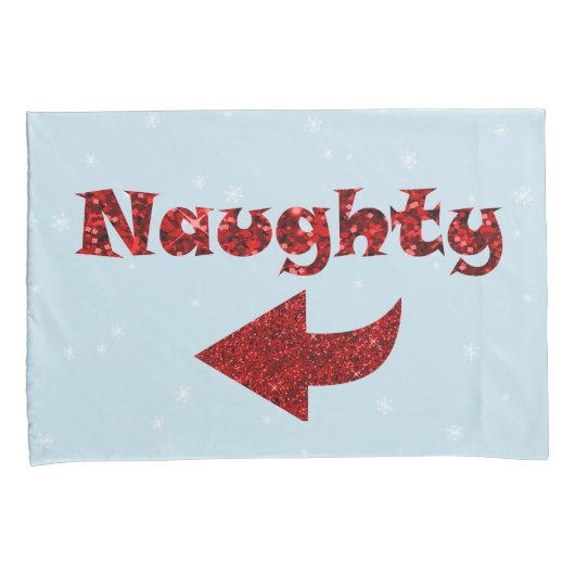 Ondeugend of Leuk Grappig Blauw Kerstmis Kussensloop (Voorkant-Rechts)