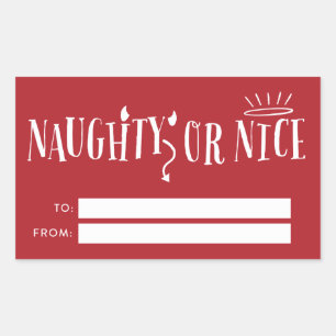 Ondeugend of Leuk Kerstcadeau Tags Rechthoekige Sticker