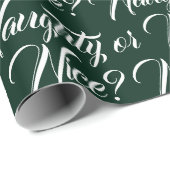 Ondeugend of Mooi donkergroen elegant script grapp Cadeaupapier (Rol Hoek)