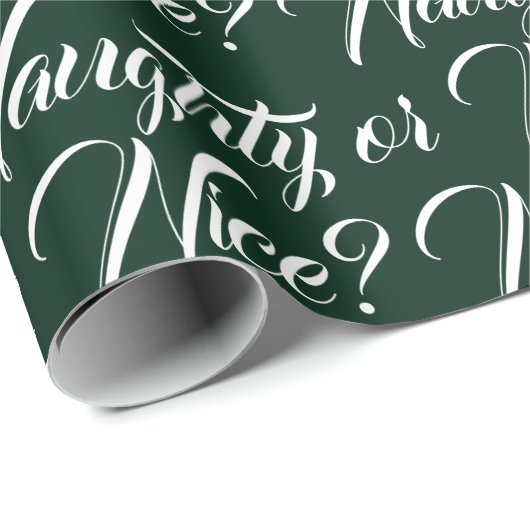 Ondeugend of Mooi donkergroen elegant script grapp Cadeaupapier (Rol Hoek)