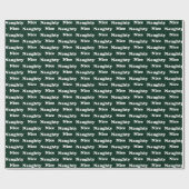 Ondeugend of mooi donkergroen wit modern grappig cadeaupapier (Vlak)