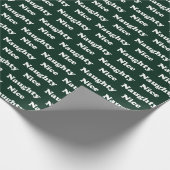 Ondeugend of mooi donkergroen wit modern grappig cadeaupapier (Hoek)