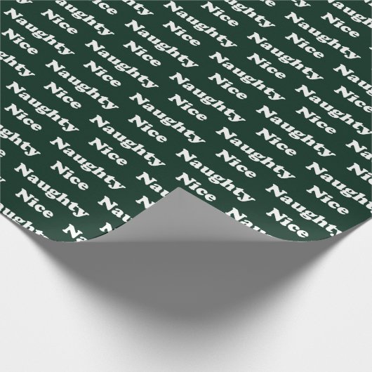 Ondeugend of mooi donkergroen wit modern grappig cadeaupapier (Hoek)