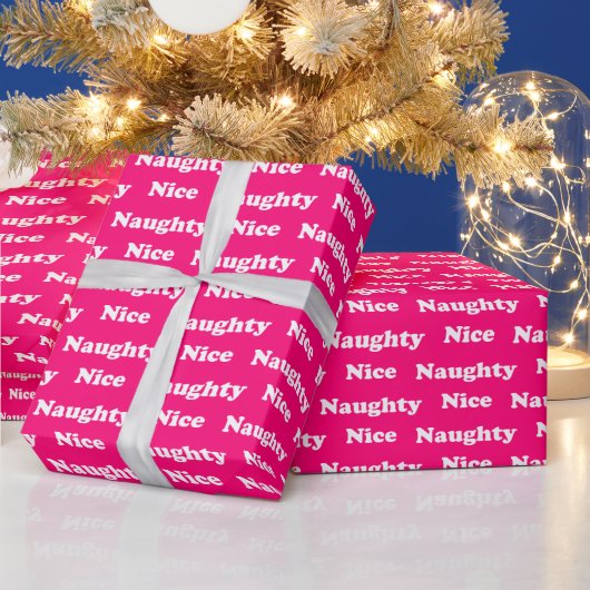 Ondeugend of mooi heet roze modern grappig schatti cadeaupapier (Feestdagen)