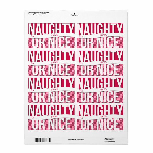 Ondeugend of mooi kerstcadeaulabel etiket (Full Sheet)