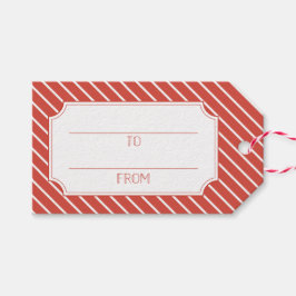 Ondeugend of Mooi Rood Streep Kerstmis Gift Label Cadeaulabel