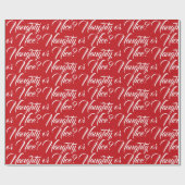 Ondeugend of Mooi rood wit elegant script grappig Cadeaupapier (Vlak)