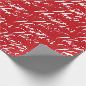 Ondeugend of Mooi rood wit elegant script grappig Cadeaupapier (Hoek)