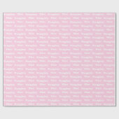 Ondeugend of mooi roze wit modern grappig schattig cadeaupapier (Vlak)