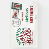 Ondeugend of mooi Santa's brief Noordpool welkom Spandoek (Verticaal)